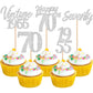 30PCS Happy 70th Birthday Cupcake Toppers Cheers to 70 Vintage 1955 Cupcake Picks Hello 70 Seventy 70th Birthday Decorations for