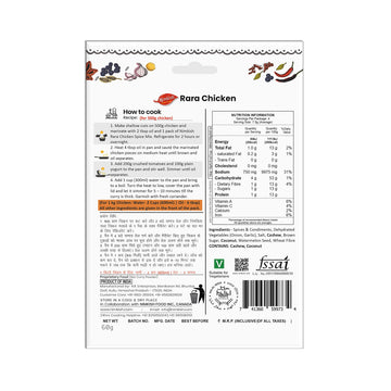 Nimkish Rara Chicken Masala 60G (Pack Of 2, 30G Each), Ready To Cook Spice Mix, Instant Masala