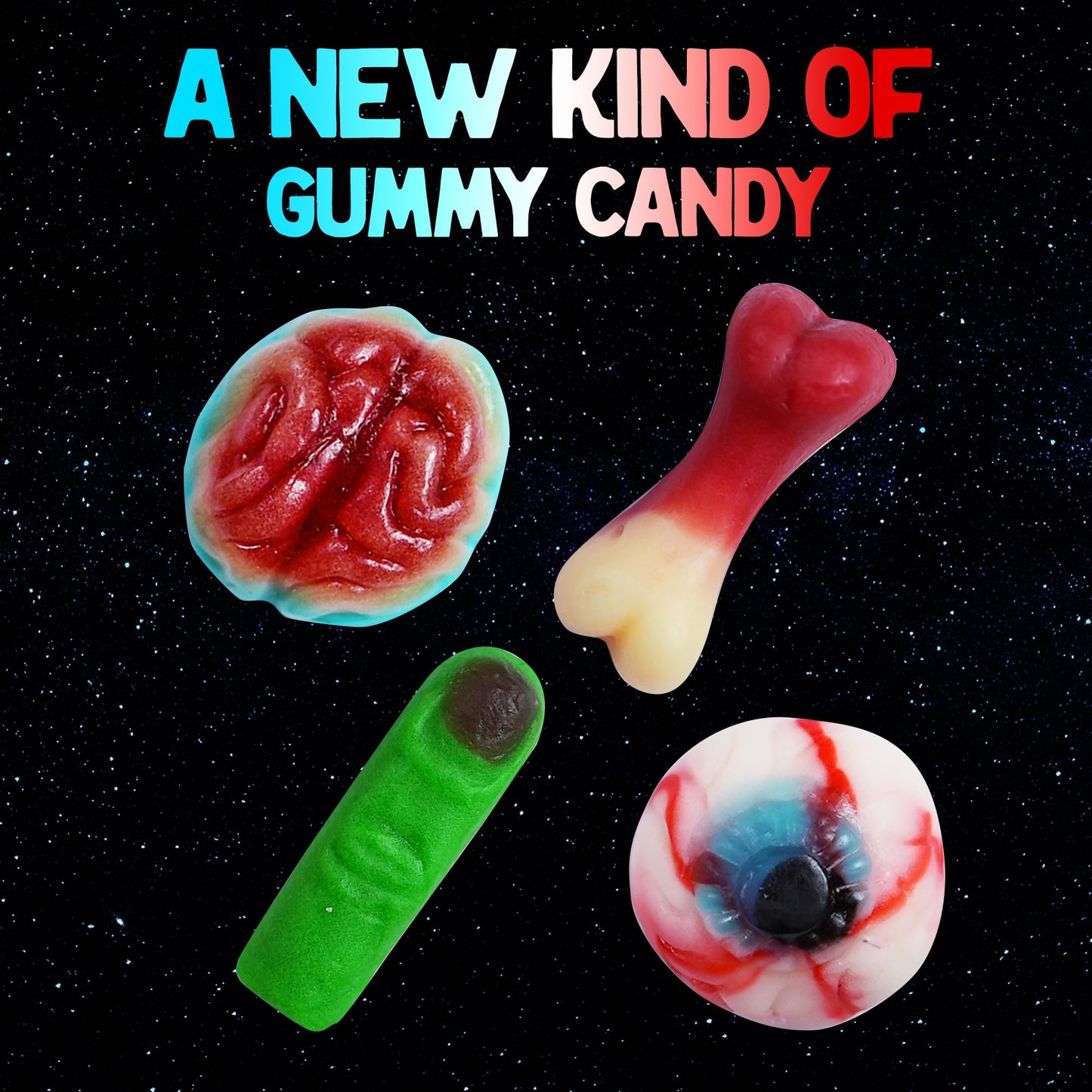 Alien Gummy Body Parts - 10 Ounces Of Halloween Candy Bulk For Halloween Gummy Brains And Body Parts - Halloween Gummy Candy Bod