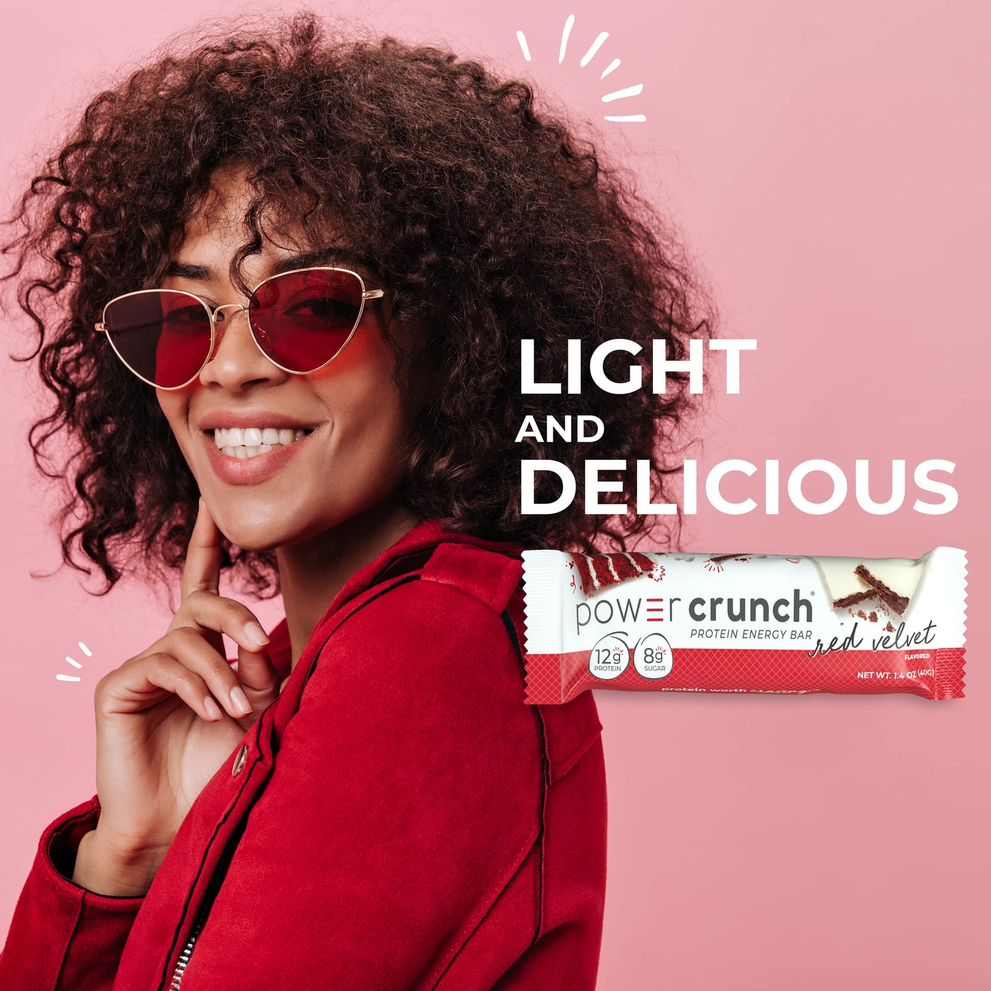 Power Crunch Protein Wafer Bars, High Protein Snacks With Delicious Taste, Red Velvet, 1.4 Ounce (12 Count)