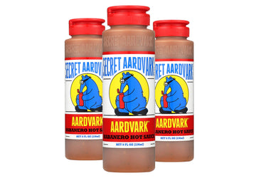 Secret Aardvark Habanero Hot Sauce - Habanero Peppers & Roasted Tomatoes, Medium Spiced Hot Sauce, Bbq Sauce, Non-Gmo, Low Sugar, Low Carb, Hot Sauce & Marinade - 8 Fl Oz 3 Pack