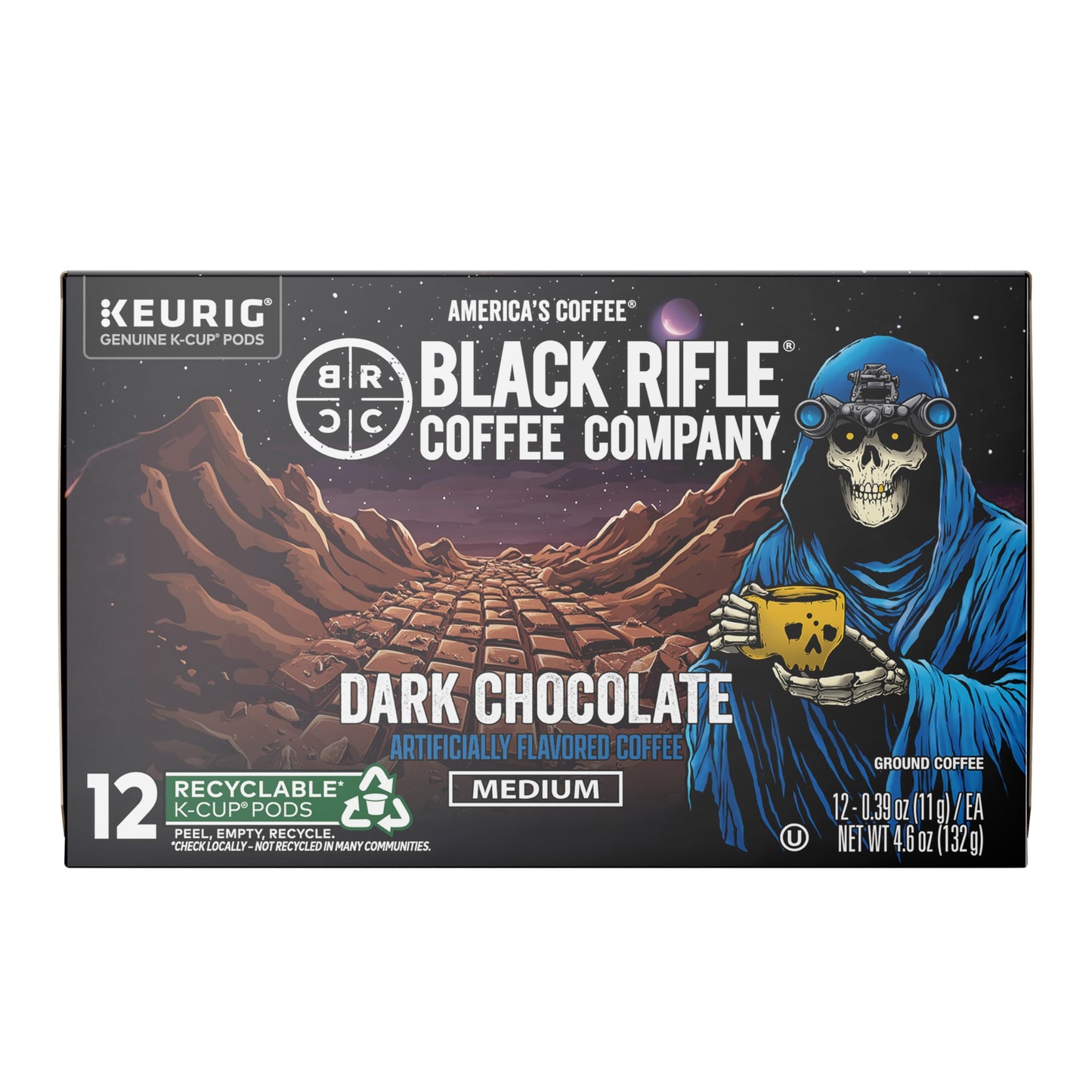 Black  Coffee Company Dark Chocolate K-Cups  Rounds 12-count- Rich Dark Chocolate Favor Blended with Bold Roast in Convenient Pods