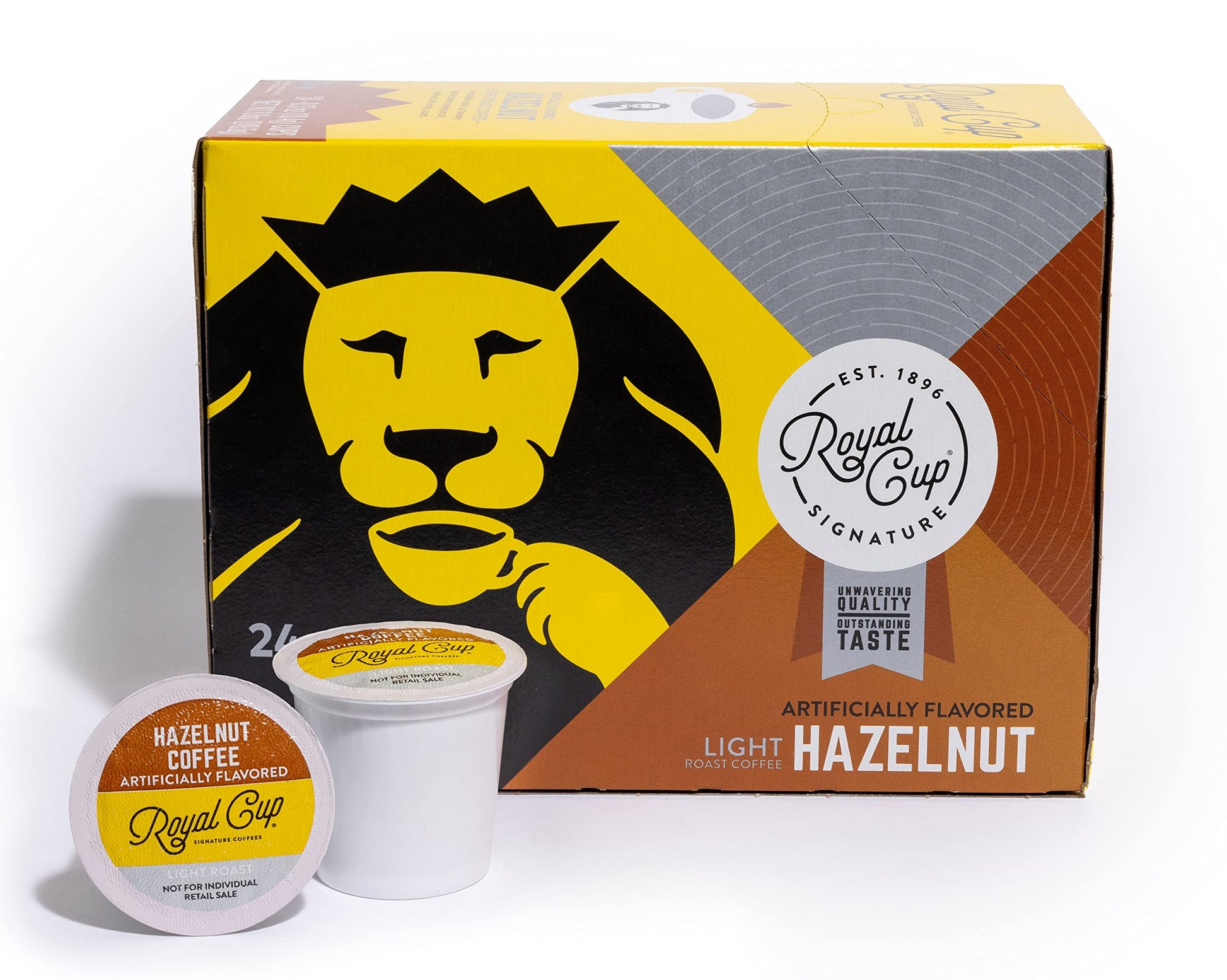 Royal Cup Signature Coffee - Hazelnut Light Roast Single-Serve Units - 24 Pack