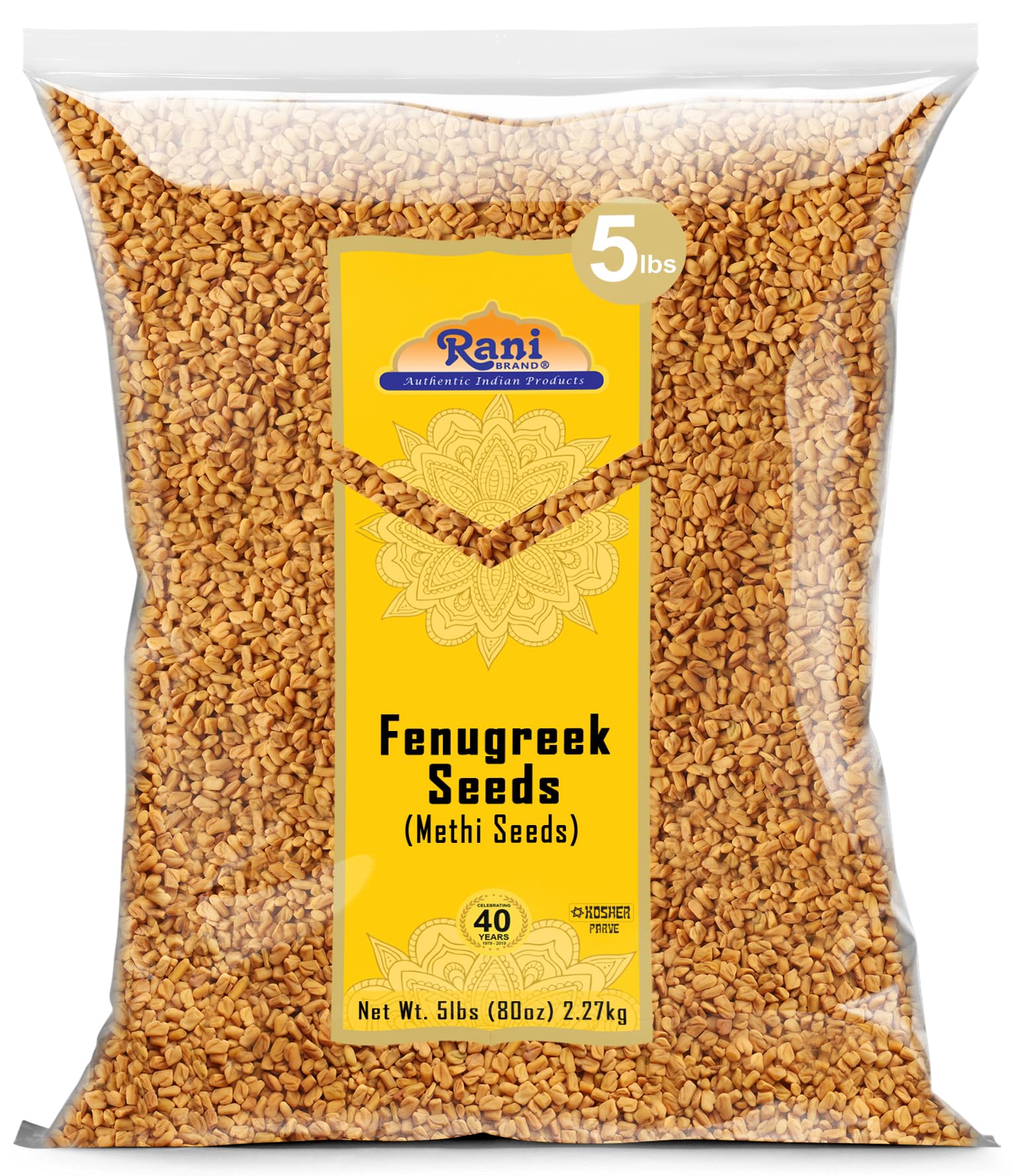 Rani Fenugreek (Methi) Seeds Whole 80Oz (5Lbs) 2.27Kg Bulk Trigonella Foenum Graecum ~ All Natural | Vegan | Gluten Friendly | N