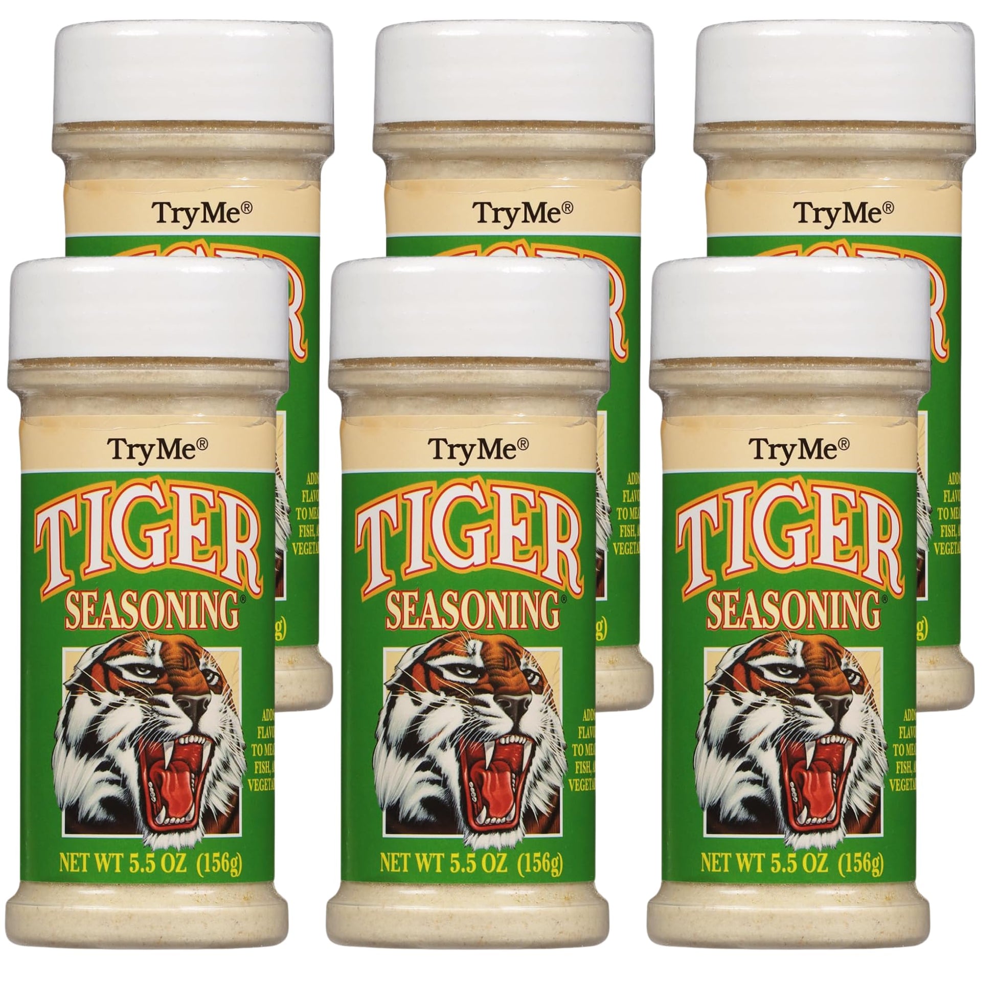 Try Me Tiger Seasoning For Meat Fish And Vegetables, 5.5Oz Bottle (Pack Of 6)