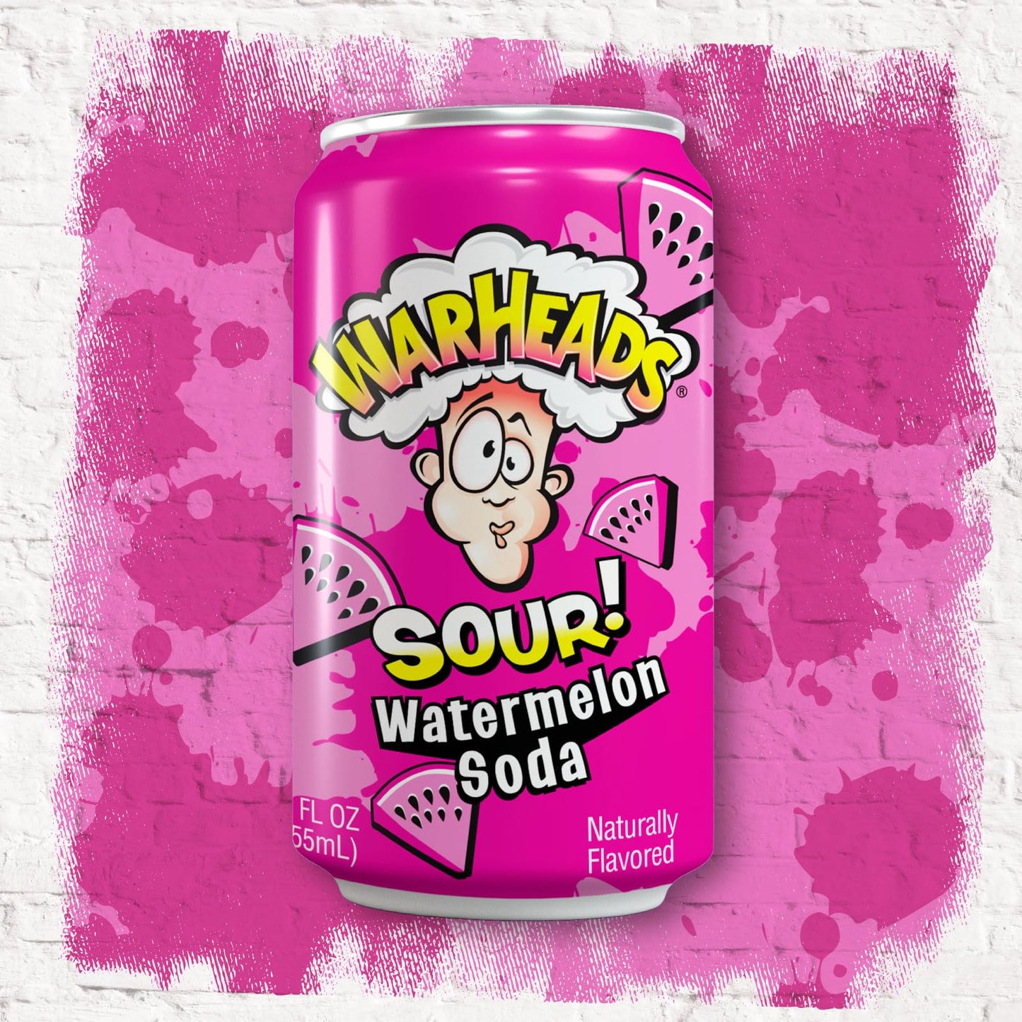 Warheads Sour Fruity Soda - Classic Flavors, 12oz Cans, Pack of 12
