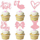 Gyufise 36 Pack Oh Baby Cupcake Toppers It'S A Girl Cupcake Toppers With Bow Dress Love Heart Pink Glitter Cake Picks Decoration