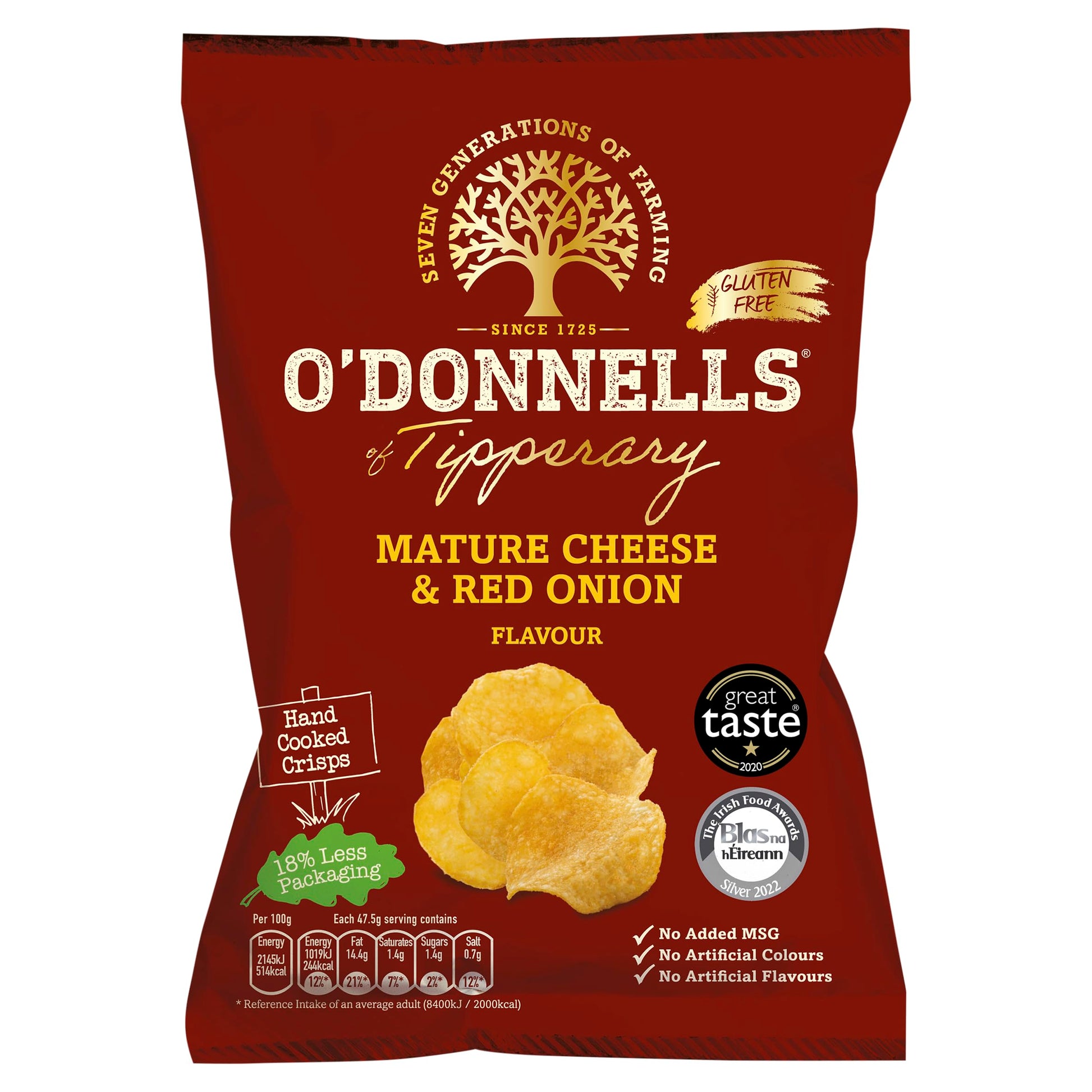 ODonnells Cheese & Onion 47.5g (1.7oz) 8 Pack