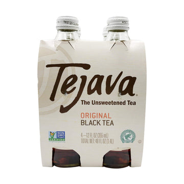 Tejava, Iced Tea, Unsweetened, 12 oz Bottles (Pack of 4)