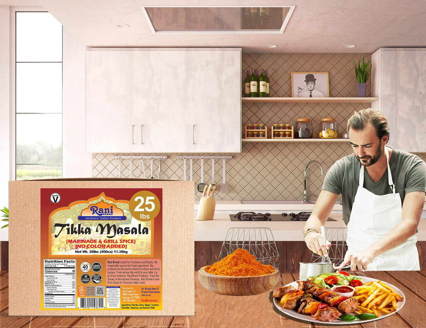Rani Tikka Masala Indian 7-Spice Blend 400Oz (25Lbs) 11.36Kg Bulk Box ~ All Natural | Salt-Free | Vegan | No Colors | Gluten Fri