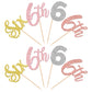 24 Pcs Six Cupcake Toppers Glitter Six 6Th Birthday Cupcake Picks Number 6 Six Cake Picks For Baby Shower Kids 6Th Birthday Anni