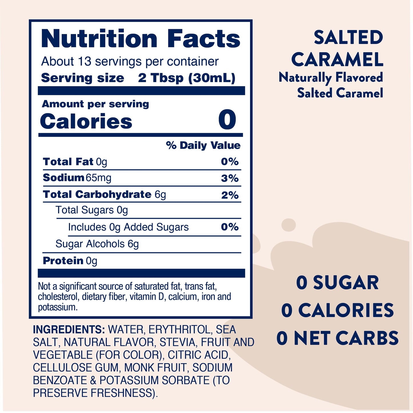Jordans Skinny Mixes Salted Caramel Syrup, Naturally Sweetened, 0 Calorie, 12.7 Fl Oz