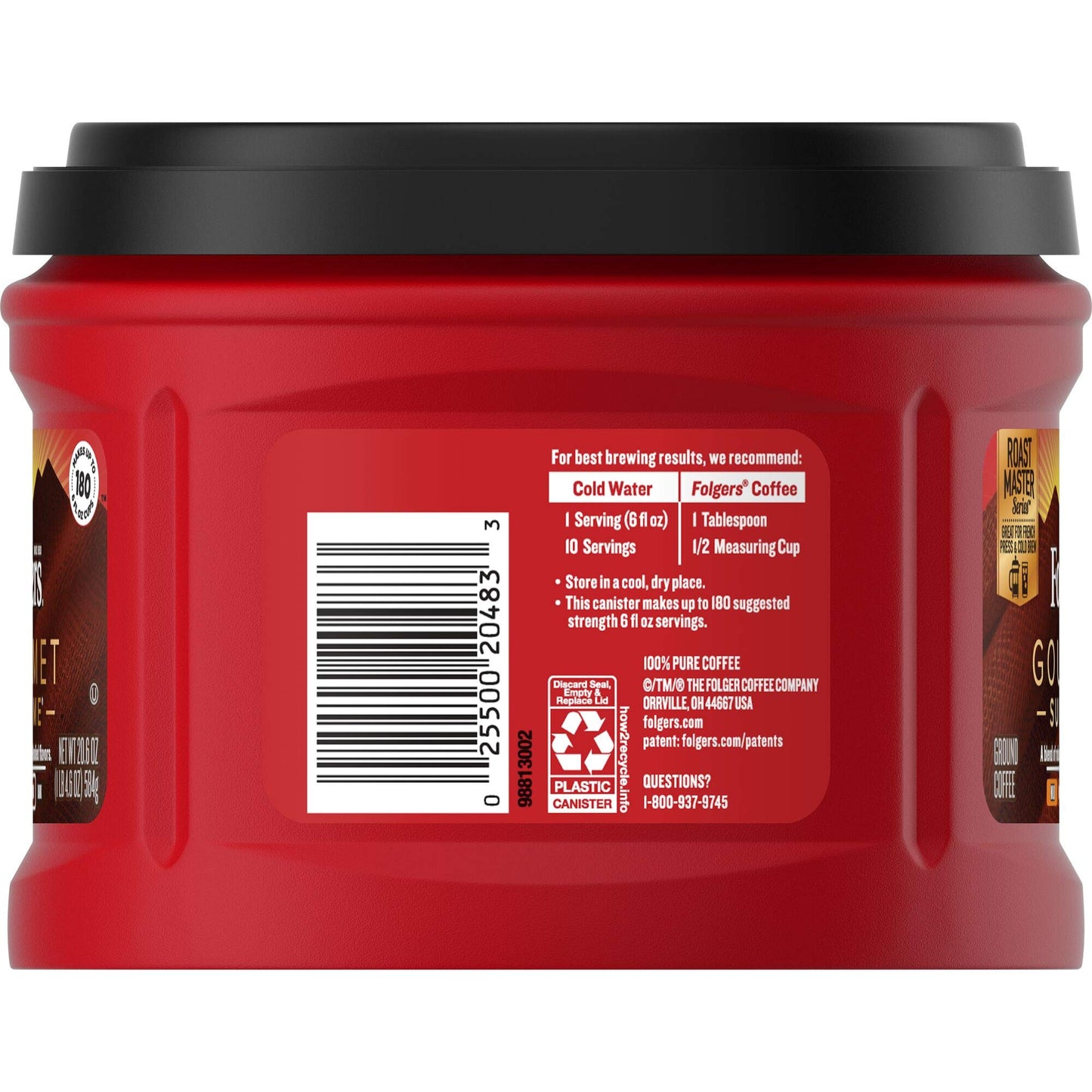 Folgers Gourmet Supreme Medium Dark Roast Ground Coffee, 20.6 Ounces (Pack of 3)