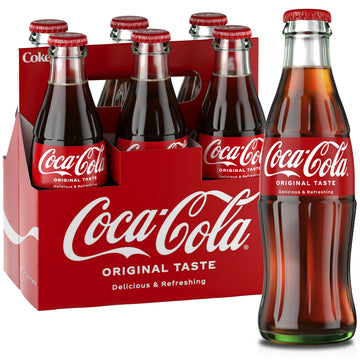 Coca-Cola Glass Bottle 8 fl oz 6 Pack - Caramel, Model 049000018349, Glass