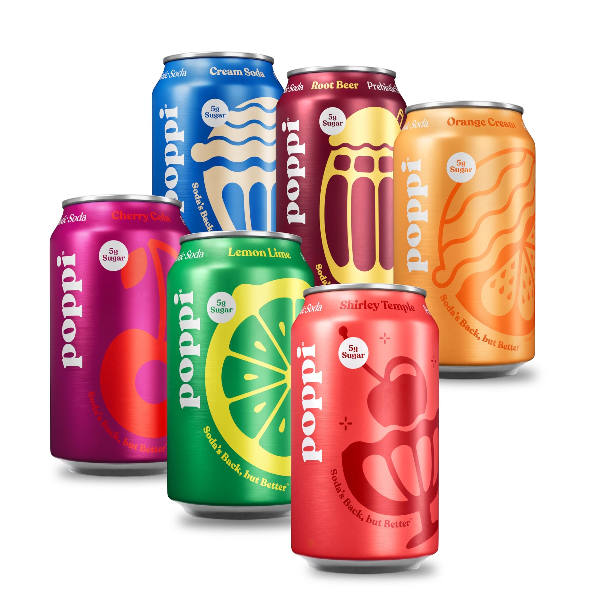 Poppi Sparkling Prebiotic Soda Beverage With Apple Fruit Beverage Vinegar  Seltzer Water And Fruit Juice  Major Mix Variety Pack 12 Fl Oz  Pack Of 12  Packaflavor Blendg May Vary