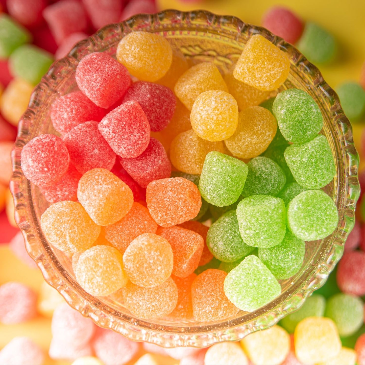 Spice Candy Gum Drops Bulk Candy -Assorted Fruit Flavor - 4 Pounds - Jelly Fruit Gum Drops - Sweet And Spice Drops Candy - Delic