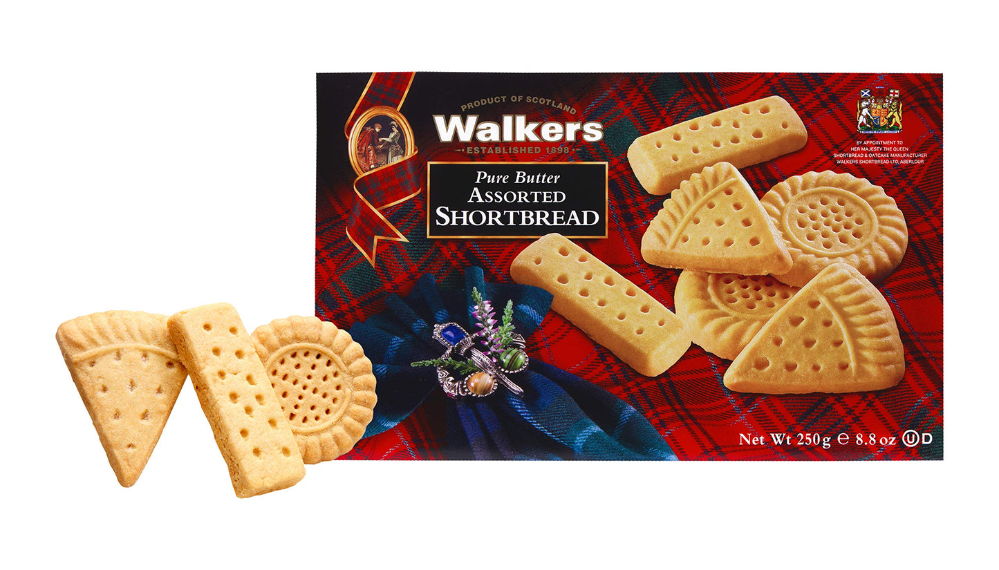 Walkers Shortbread Assorted Shortbread Cookies, Pure Butter Shortbread Cookies, 8.8 Oz Box