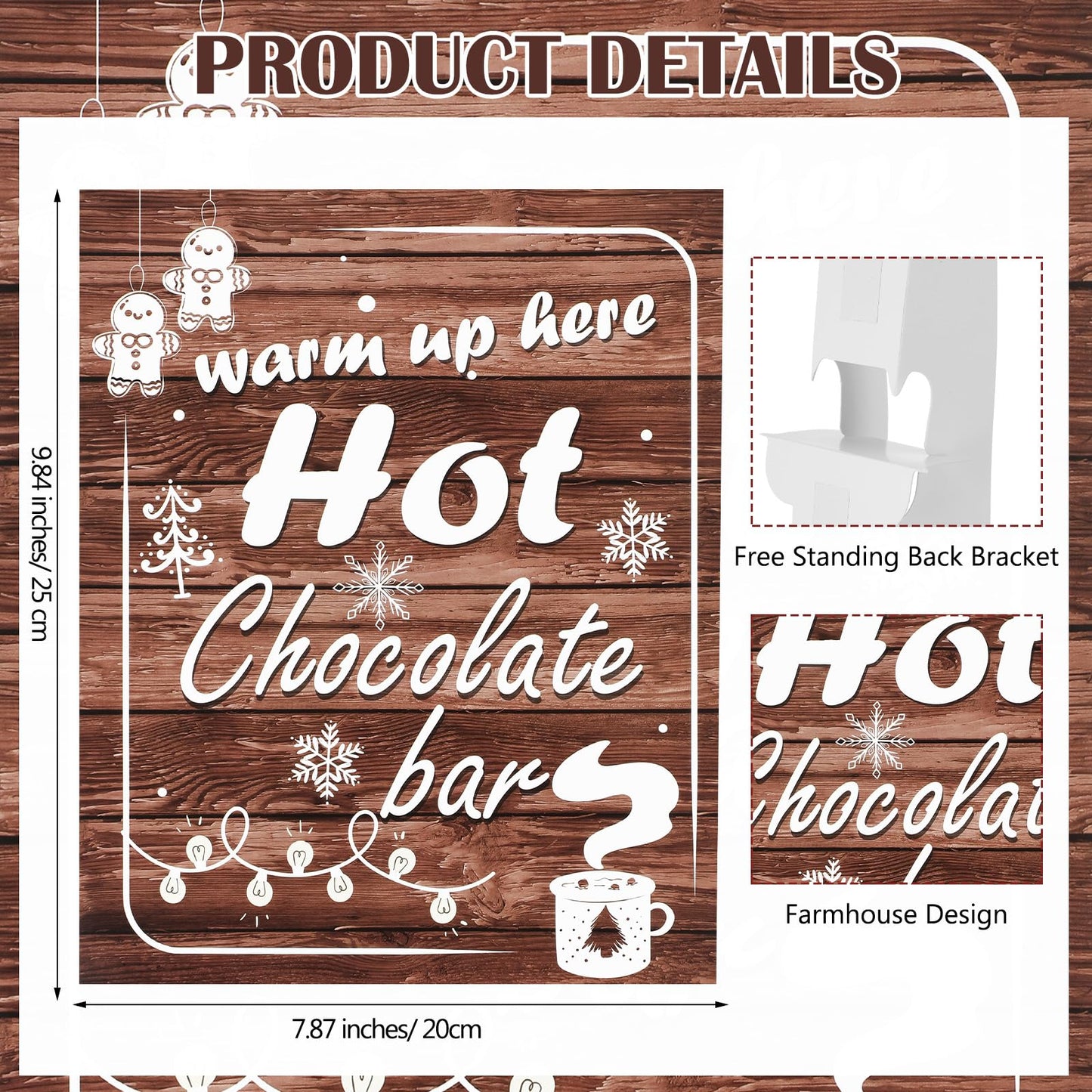 Bokon 104 Pcs Christmas Hot Chocolate Bar Set 68 Oz/ 2 L Stainless Drink Dispenser 16 Oz Cocoa Cups Hot Chocolate Bar Station Si