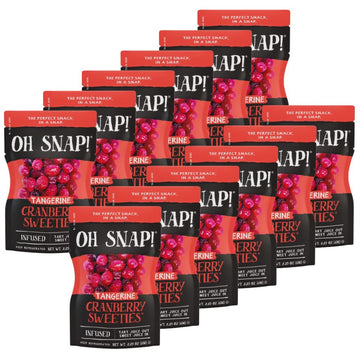OH SNAP! Tangerine Cranberry Sweeties (12 Pack) - Cranberries Infused with Tangerine Fruit Juices - Ready To Eat Infused Cranber