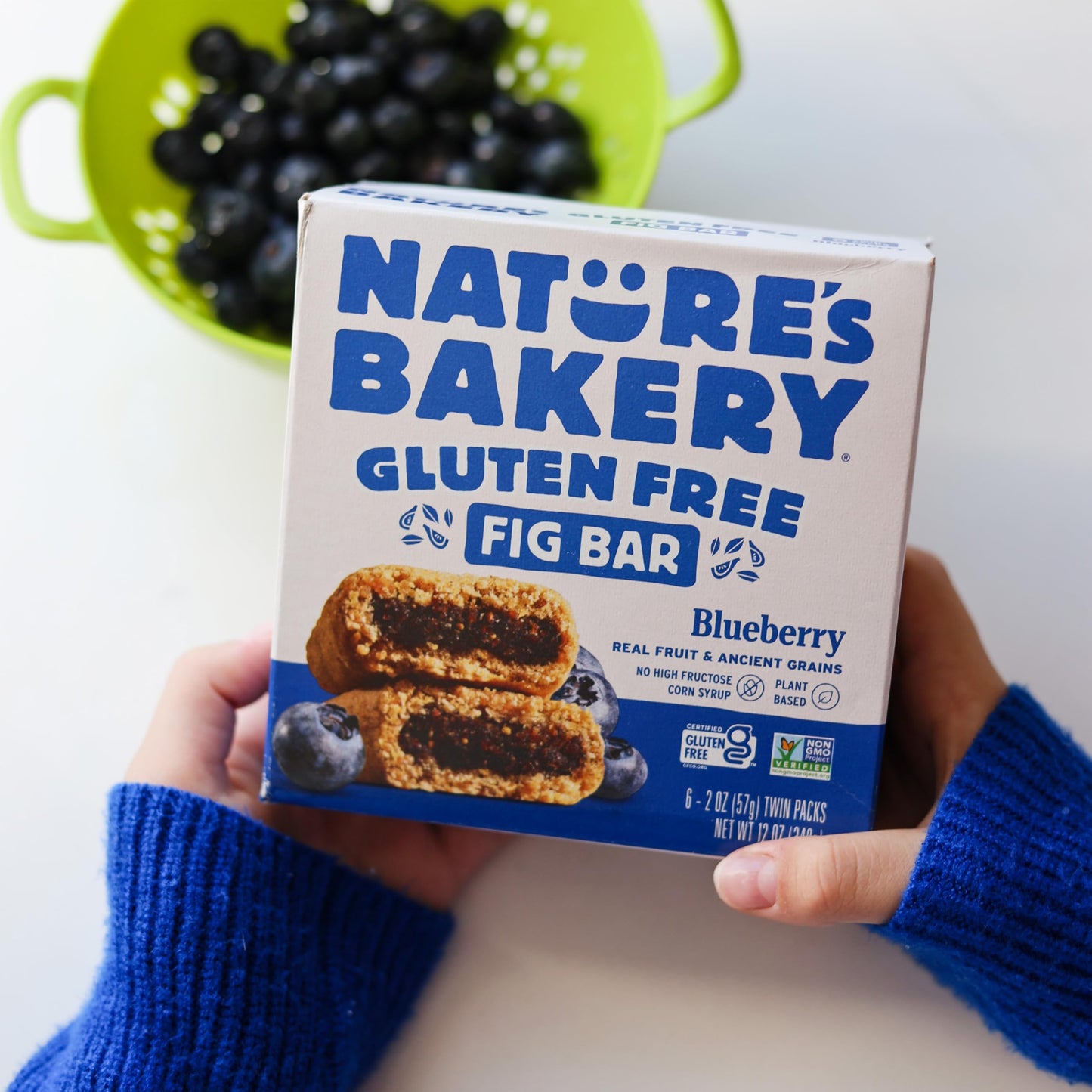 Natures Bakery Gluten Free Fig Bars, Blueberry, Real Fruit, Vegan, Non-Gmo, Snack Bar, 1 Box With 6 Twin Packs (6 Twin Packs)