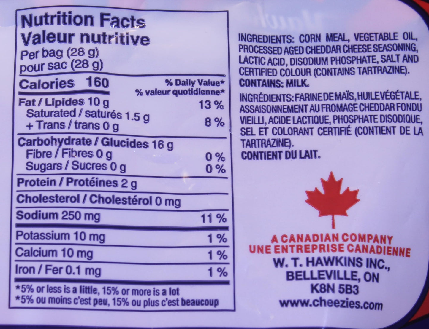 Hawkins Cheezies Lunch Snak-Pak 8 28 gram bags, 224 gram total - {Imported from Canada}