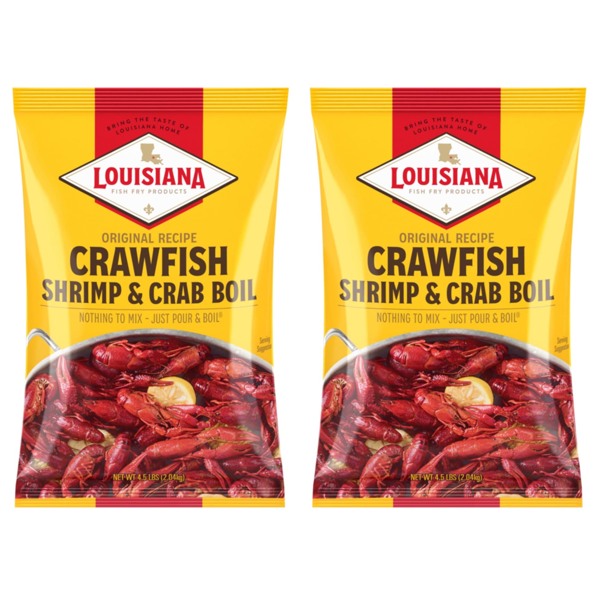 Louisiana Fish Fry Crawfish, Shrimp & Crab Boil Seasoning - Spicy Low Salt Cajun Seasoning, 4.5 lb (Pack of 2)