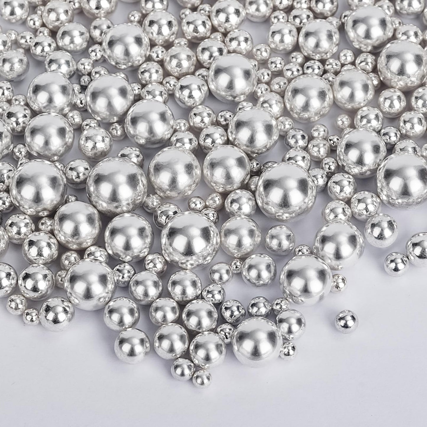 Sugarzy Edible Pearl Sugar Sprinkles for Cake Decorating, 130g, Silver Pearl, Large Size, Ideal for Cupcakes and Cookies