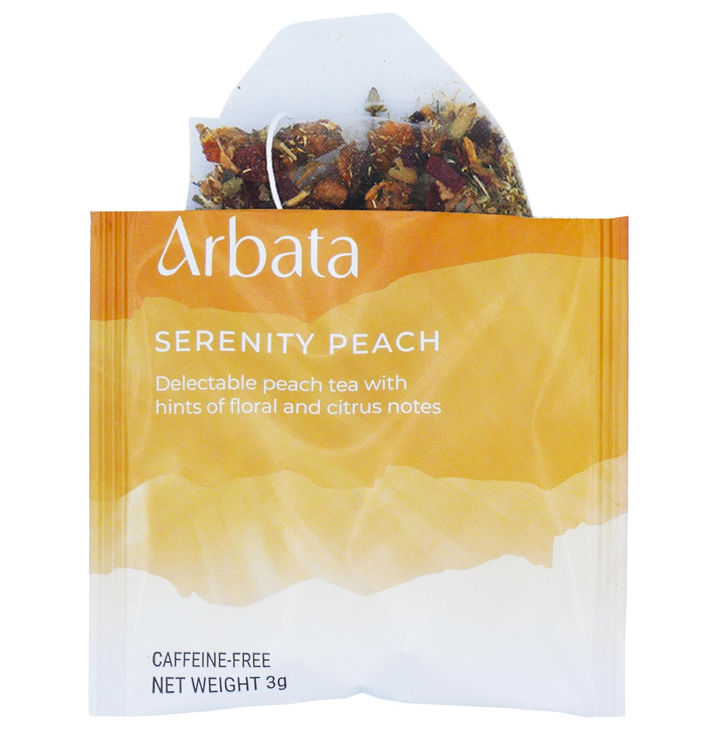 Arbata Peach Tea - Decaf Herbal Tea, 12 Pyramid Bags, Naturally Flavored, Caffeine Free, Notes of Citrus, Apple, Pineapple