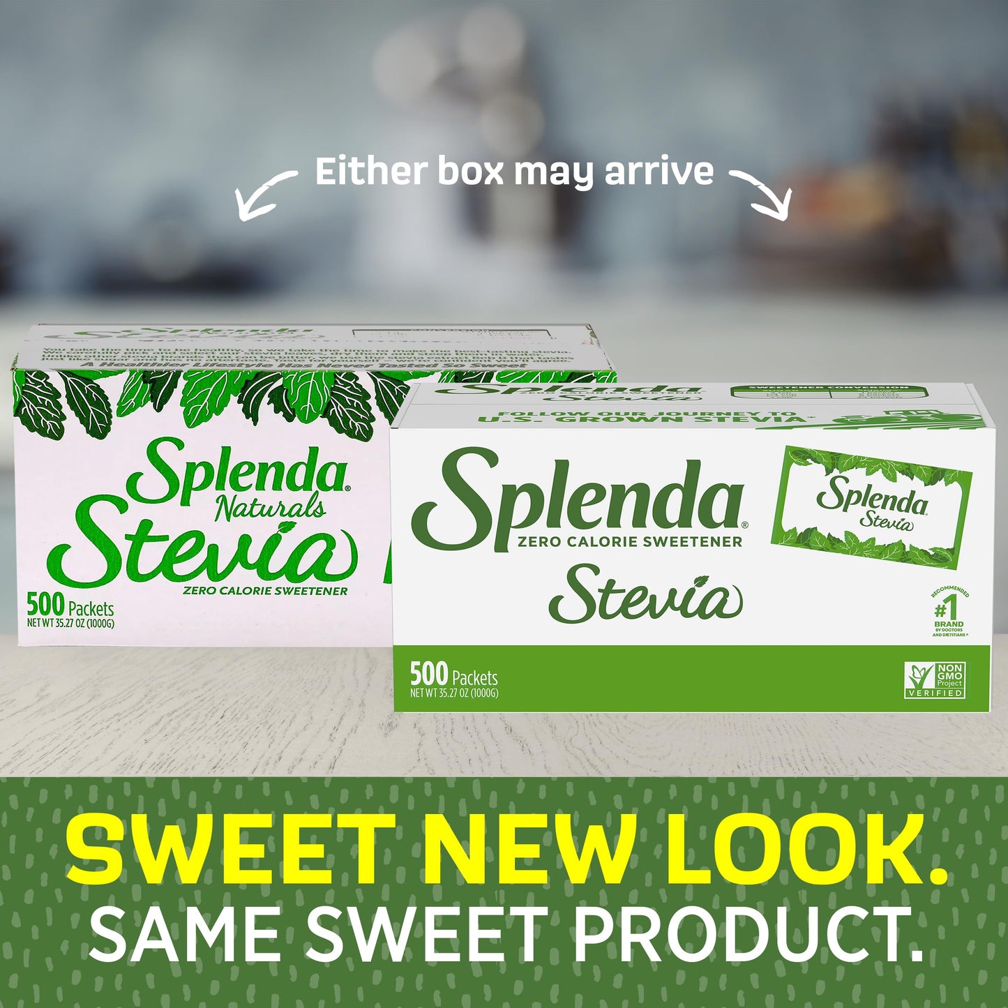 Splenda Stevia Zero Calorie Sweetener, Plant Based Sugar Substitute Granulated Powder, Single Serve Packets, 500 Count (Pack Of