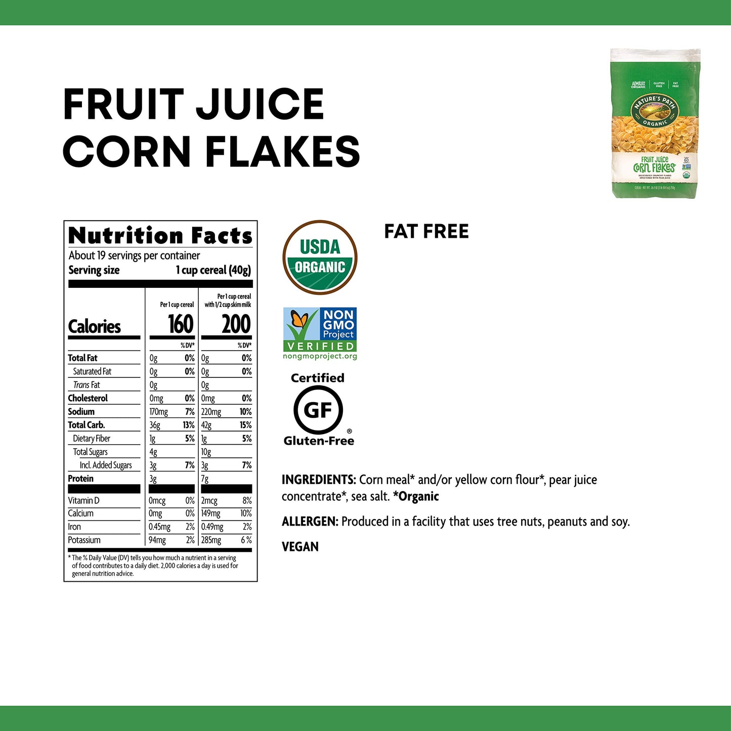 Nature'S Path Organic Corn Flakes Cereal - Fruit Juice Sweetened - Case Of 6 - 26.4 Oz.(D0102Hh3Aqy.)