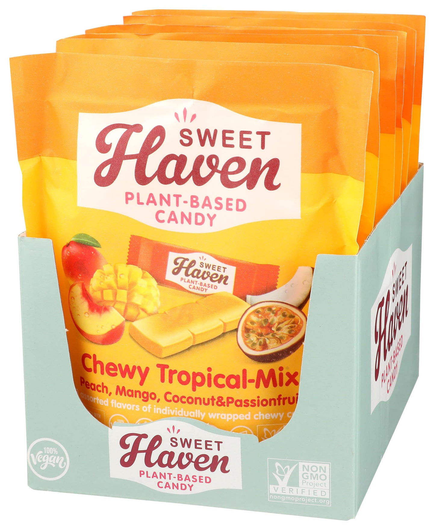 Sweet Haven Plant-Based Candy, Chewy Tropical-Mix, Naturally Flavored, Vegan Friendly, Gluten Free & Non-GMO, 4.44 Ounce (Pack o