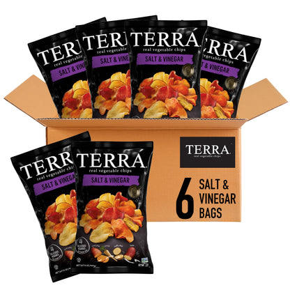 Terra Vegetable Chips, Sea Salt & Vinegar, 5 oz (Pack of 6)