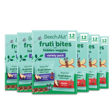Beech-Nut Toddler Snacks Fruti Bites With Hidden Veggies Quinoa & Chia, Fruit Snack Variety Pack For Babies And Toddlers, 6 Boxe