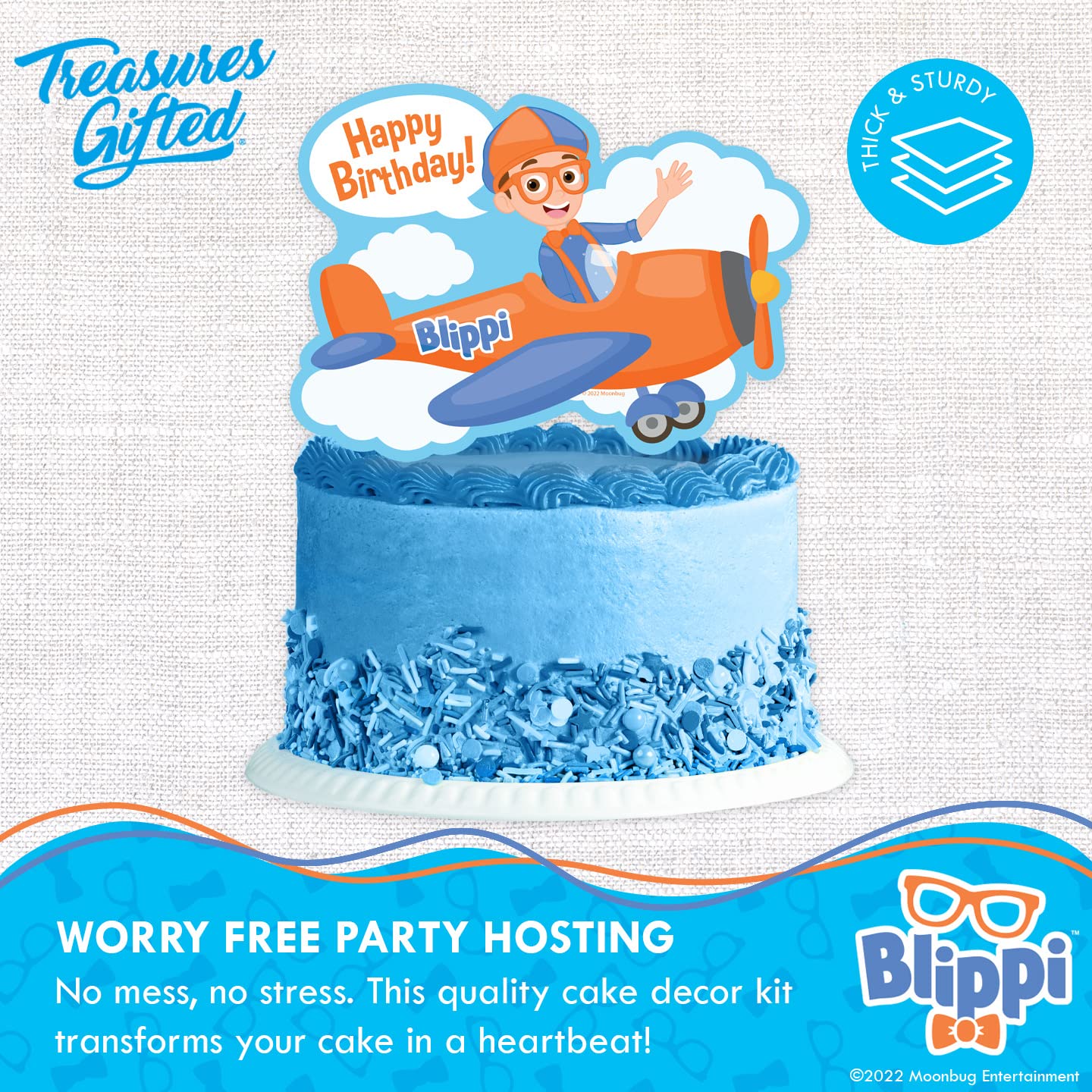 Treasures Gifted Officially Licensed Blippi Cake Topper Vehicle - Blippi Cake Decorations - Blippi Birthday Cake Topper - Blippi
