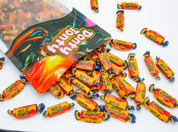 Bit-O-Honey Candy 5 Lb - Bulk Bag, Retro Taffy, Honey & Almond Flavor, Soft Chewy, Individually Wrapped