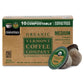 Vermont Coffee Company  Organic Medium Roast Coffee  K-Cup Single-Serve Compostable Coffee Pods  10CT  Made in the USA