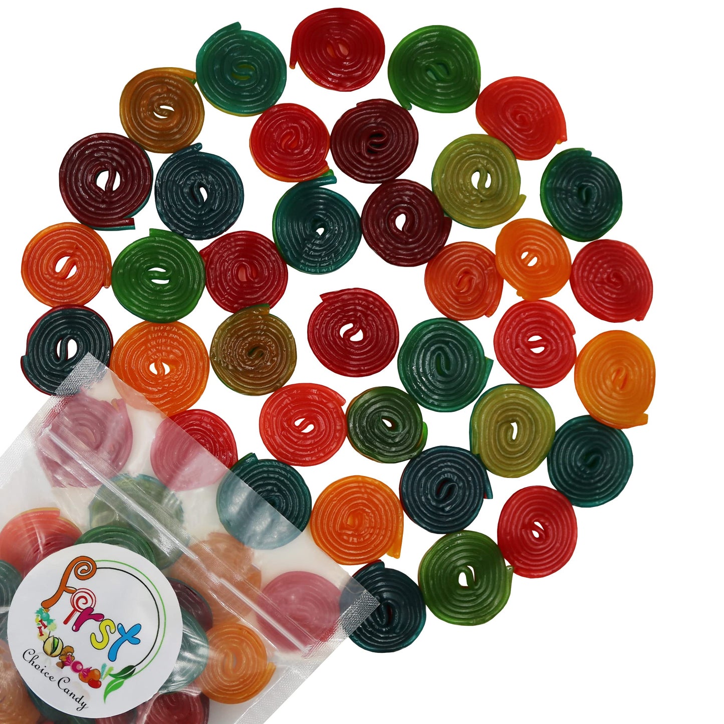 Firstchoicecandy Licorice Wheels Candy (Two Faced Rainbow 5 Pound)