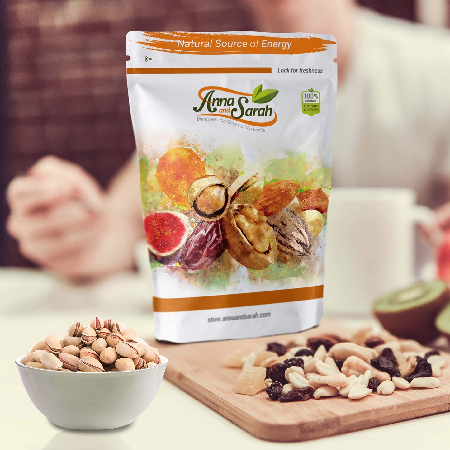 Anna and Sarah Premium Roasted Pistachios, Healthy Snack, 5 Lbs Resealable Bag