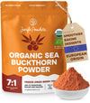 Jungle Powders Sea Buckthorn Berry Powder Organic 5 Ounce Bag - Antioxidant-Rich USDA Certified Freeze Dried Seabuckthorn High i