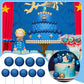 Tondiamo Foam Balloons Cake Topper Set, 108 Pcs for Weddings & Birthdays, Bright Blue & Gold, Multi Sizes, Model SD-Tondiamo-75220