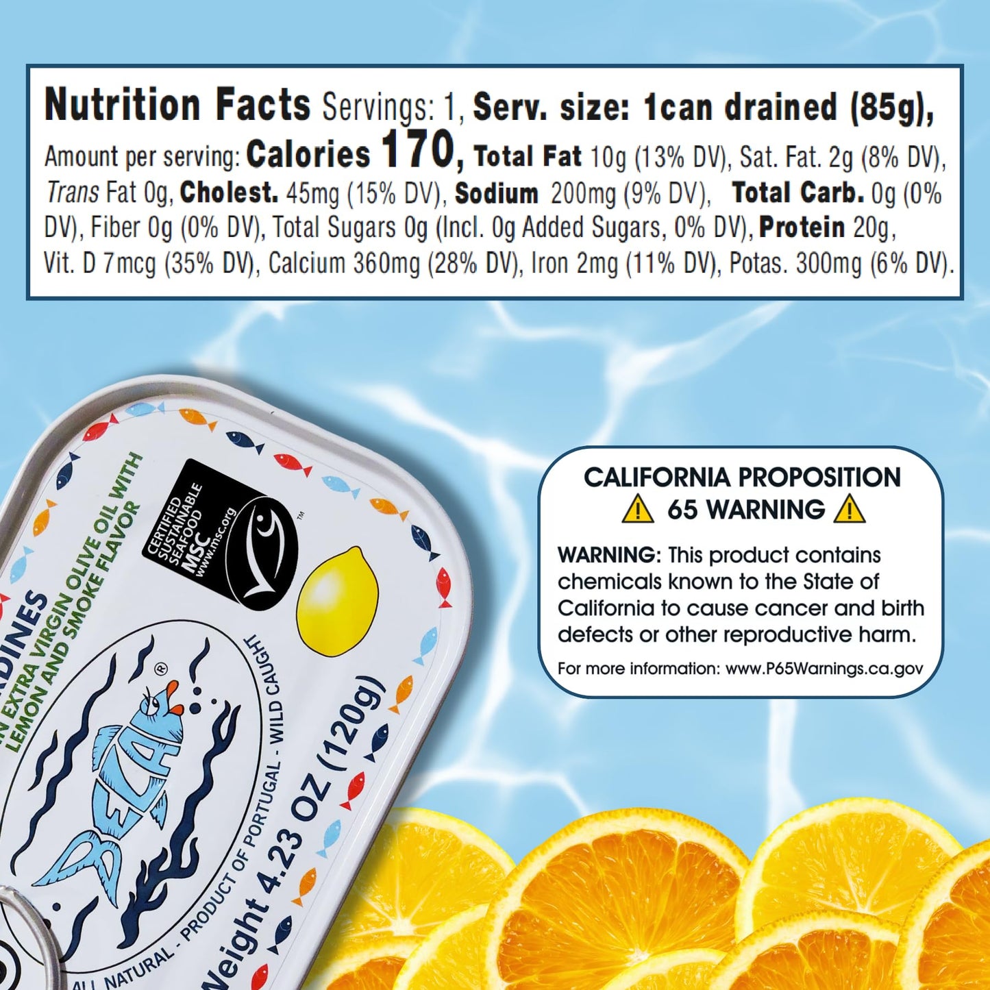 Blue Galleon Sardines In Lemon Sauce, 4.25 Ounce (Pack Of 12)