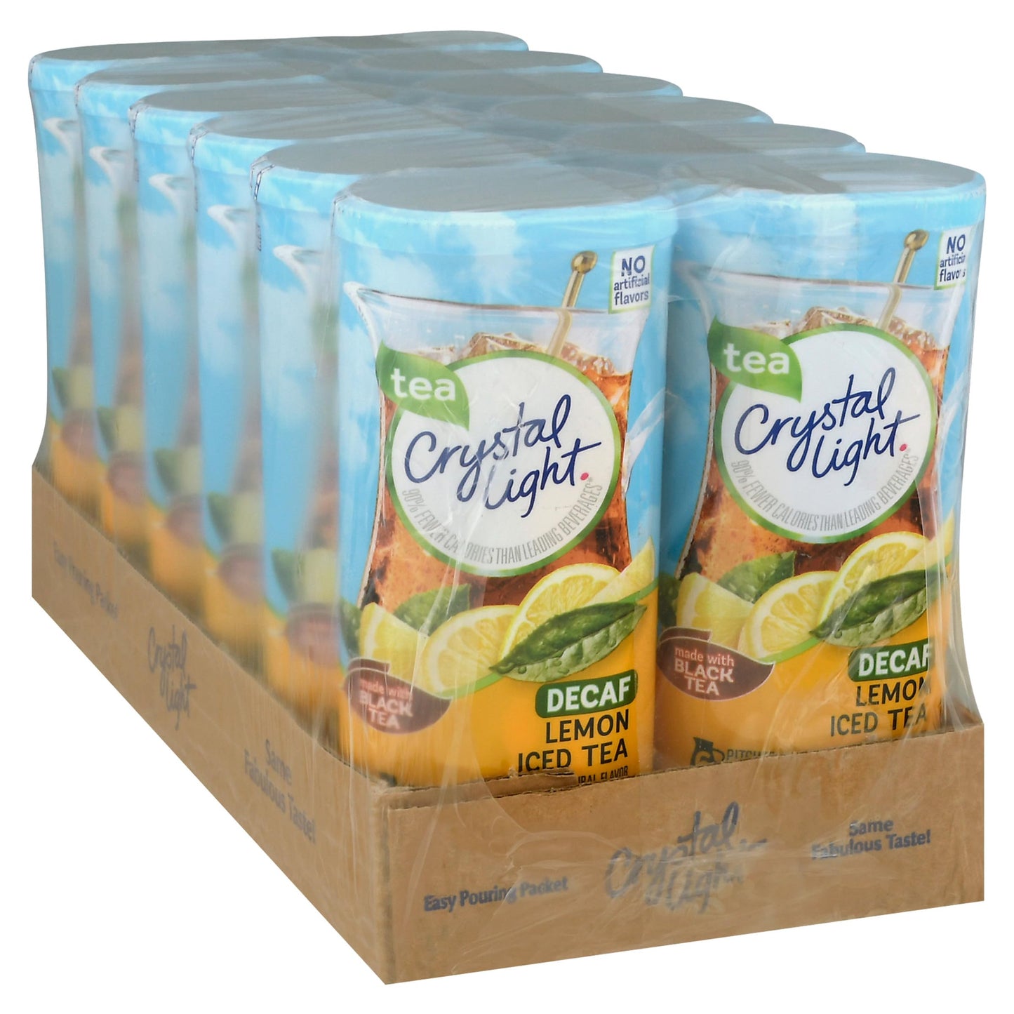 Crystal Light Sugar-Free Decaffeinated Lemon Iced Tea Naturally Flavored Powdered Drink Mix 72 Count Pitcher Packets