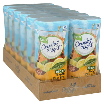 Crystal Light Sugar-Free Decaffeinated Lemon Iced Tea Naturally Flavored Powdered Drink Mix 72 Count Pitcher Packets