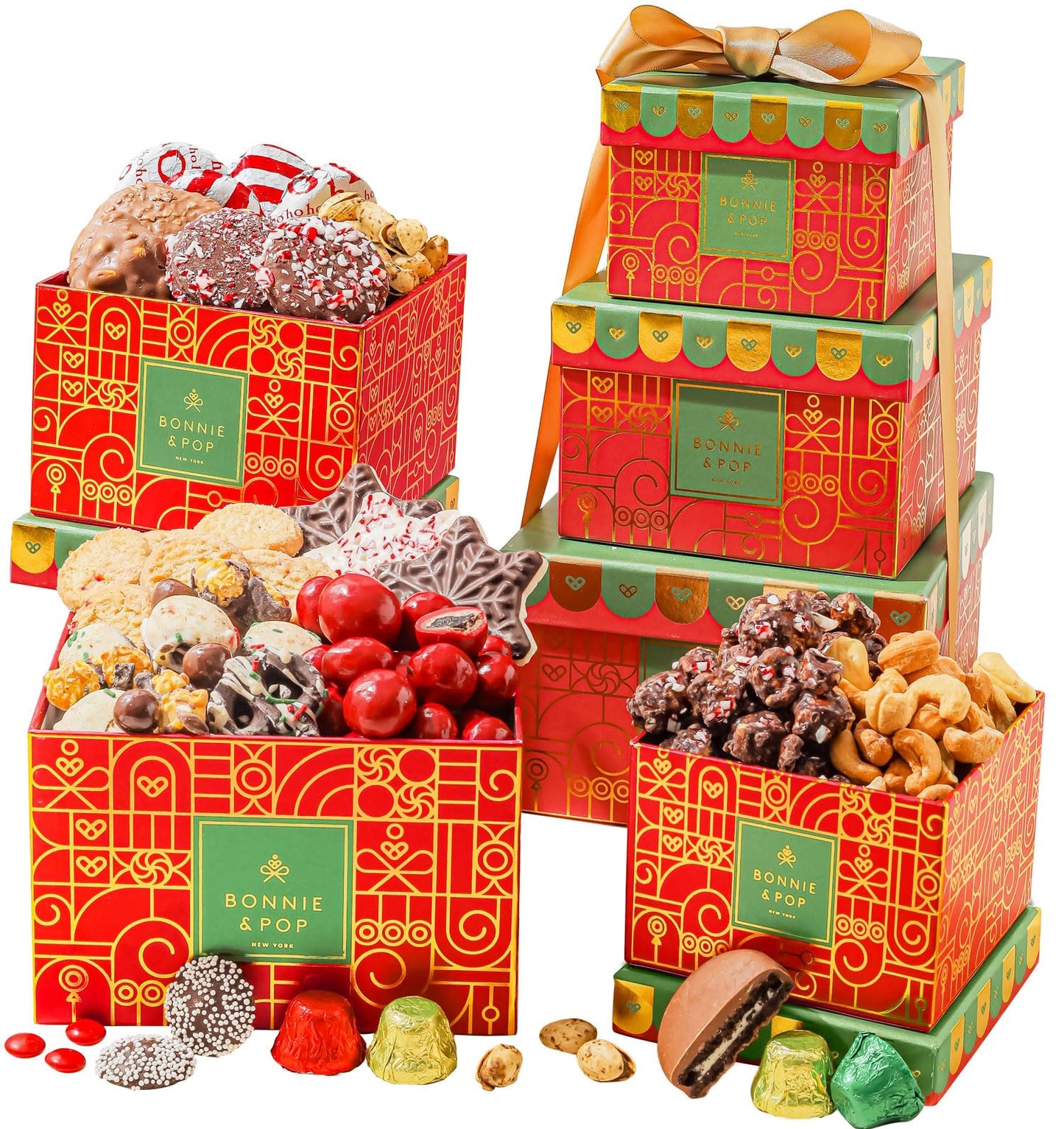 Gift Basket, Gift Tower, Candy Gift Box, Assortment Tray- Men, Women, Children Kids & Families- Chocolate- Bonnie and Pop (Chris