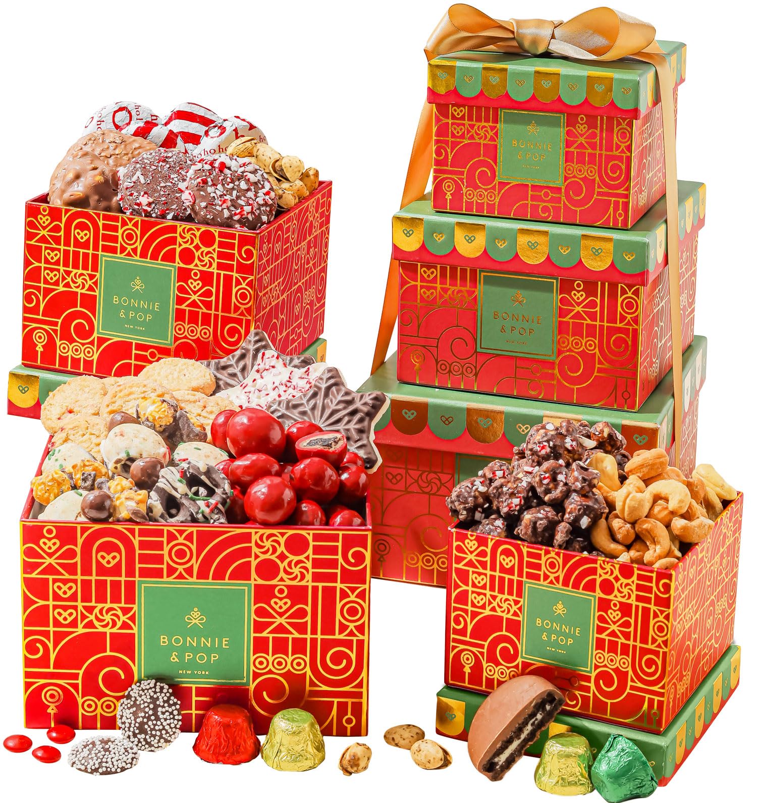 Gift Basket, Gift Tower, Candy Gift Box, Assortment Tray- Men, Women, Children Kids & Families- Chocolate- Bonnie and Pop (Chris
