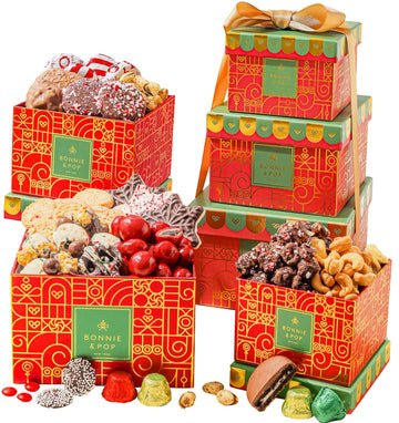Gift Basket, Gift Tower, Candy Gift Box, Assortment Tray- Men, Women, Children Kids & Families- Chocolate- Bonnie and Pop (Chris