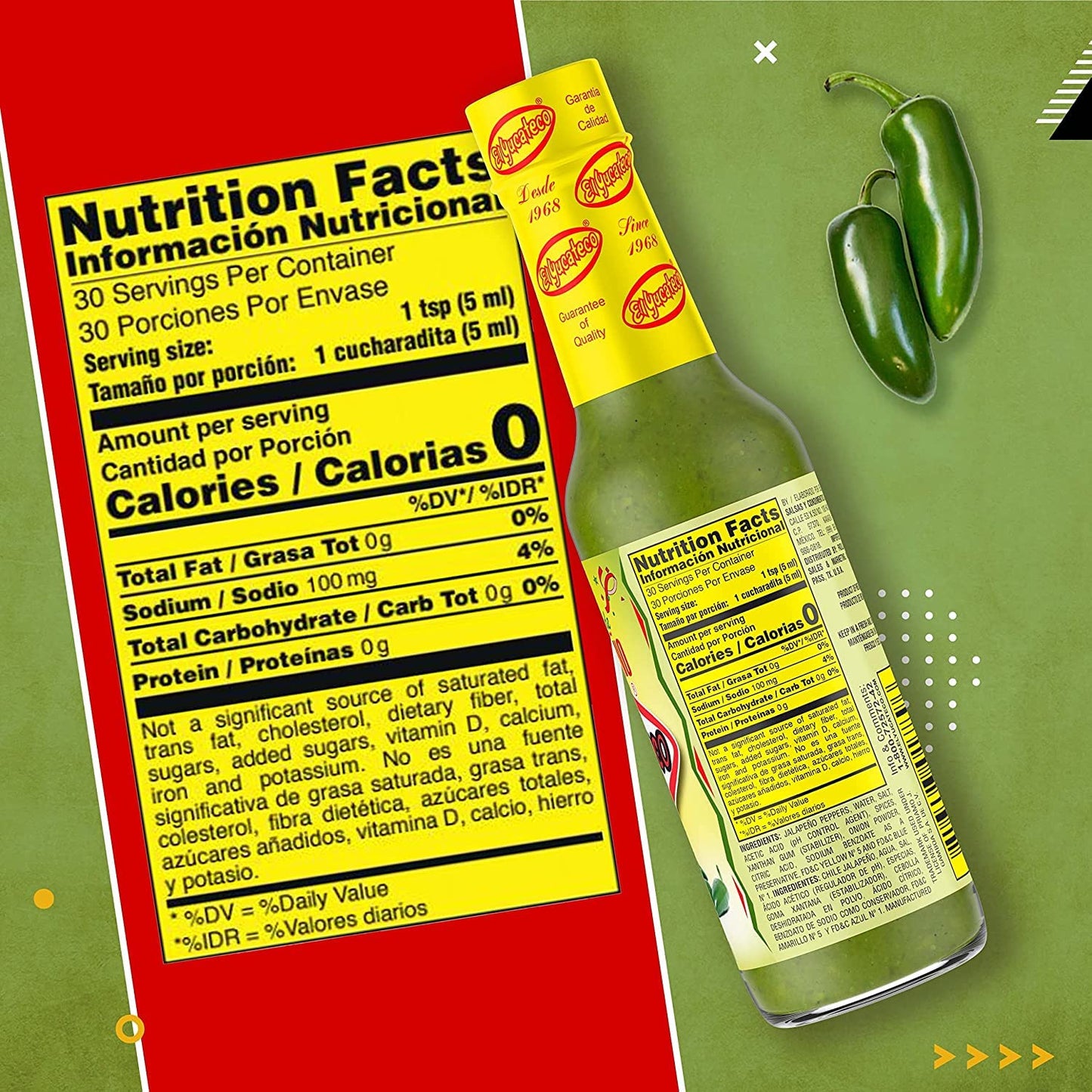El Yucateco Hot Sauce, Chile Jalapeno, 5 Ounce (Pack Of 3)