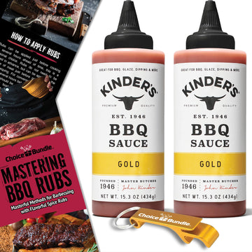 Choice Bundle Kinder’s Gold BBQ Premium Barbecue Sauce 2 Pack, 30.6 oz - Great for Dipping, Tossing, Glazing & More