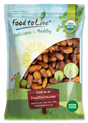 Food to Live Organic Deglet Noor Dates – Pitted, Non-GMO, Unsulfured, 6 Pounds, Vegan, Kosher, Bulk Dried Fruit