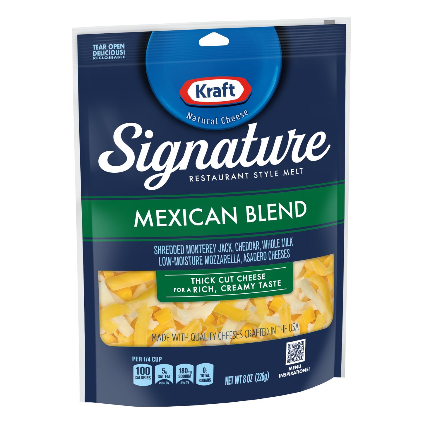 Kraft Signature Thick Shreds Mexican Blend Cheese 8 oz Bag